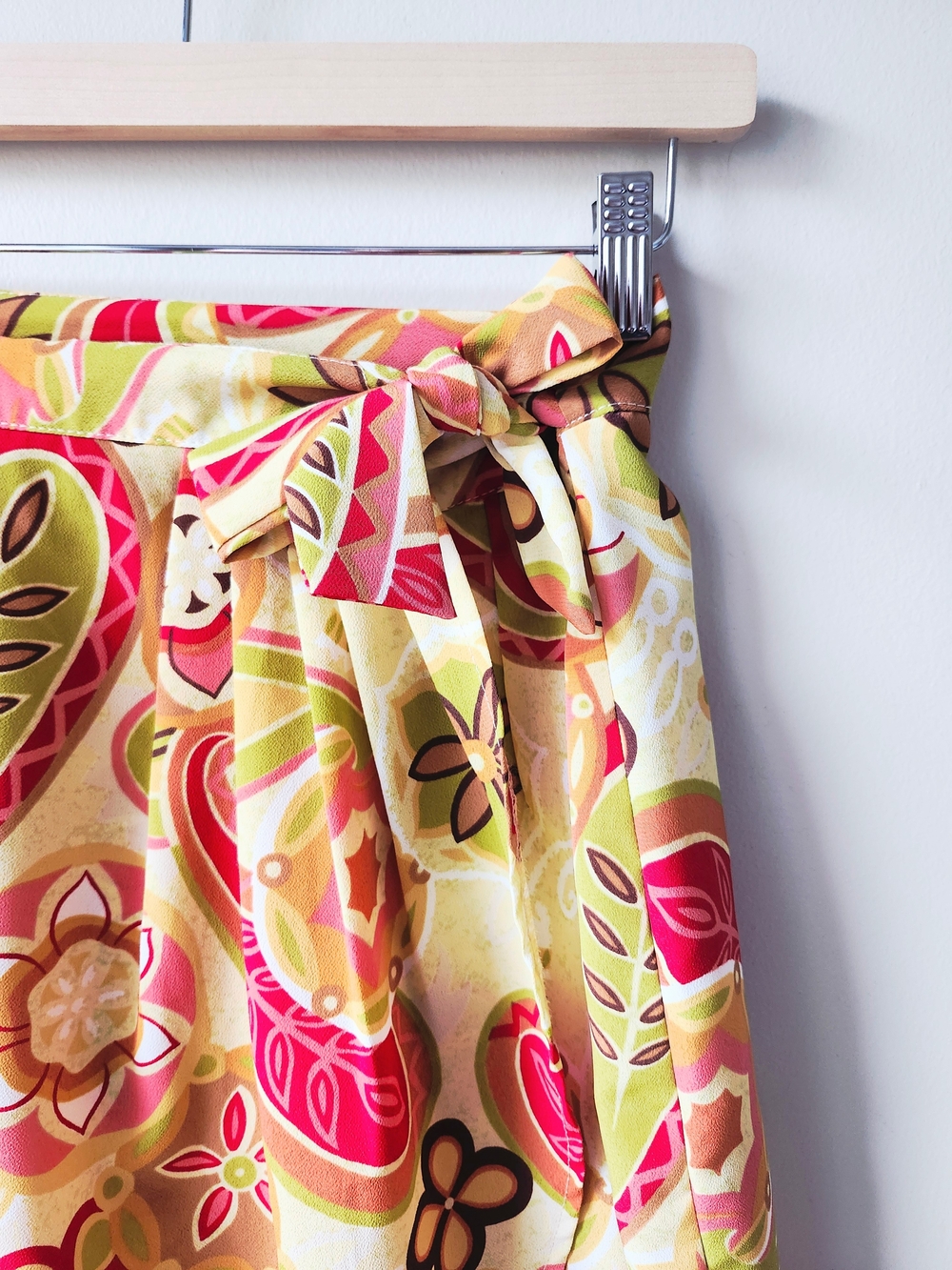 Vintage Floral Paisley Wrap Mini Skirt - Picture 3 of 10